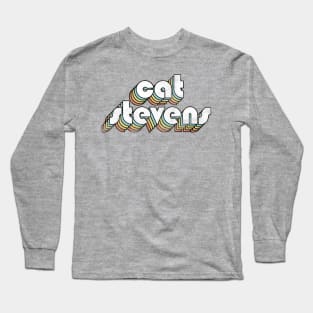 Cat Stevens - Retro Rainbow Letters Long Sleeve T-Shirt